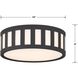 Kendal 3 Light 14 inch Black Forged Flush Ceiling Light