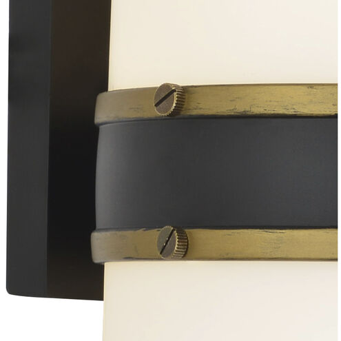 Capsule 2 Light 13.25 inch Matte Black and Textured Gold Outdoor Sconce