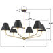 Xavier 6 Light 40 inch Vibrant Gold and Matte Black Chandelier Ceiling Light