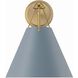Xavier Bath Sconce Wall Light in Vibrant Gold and Blue