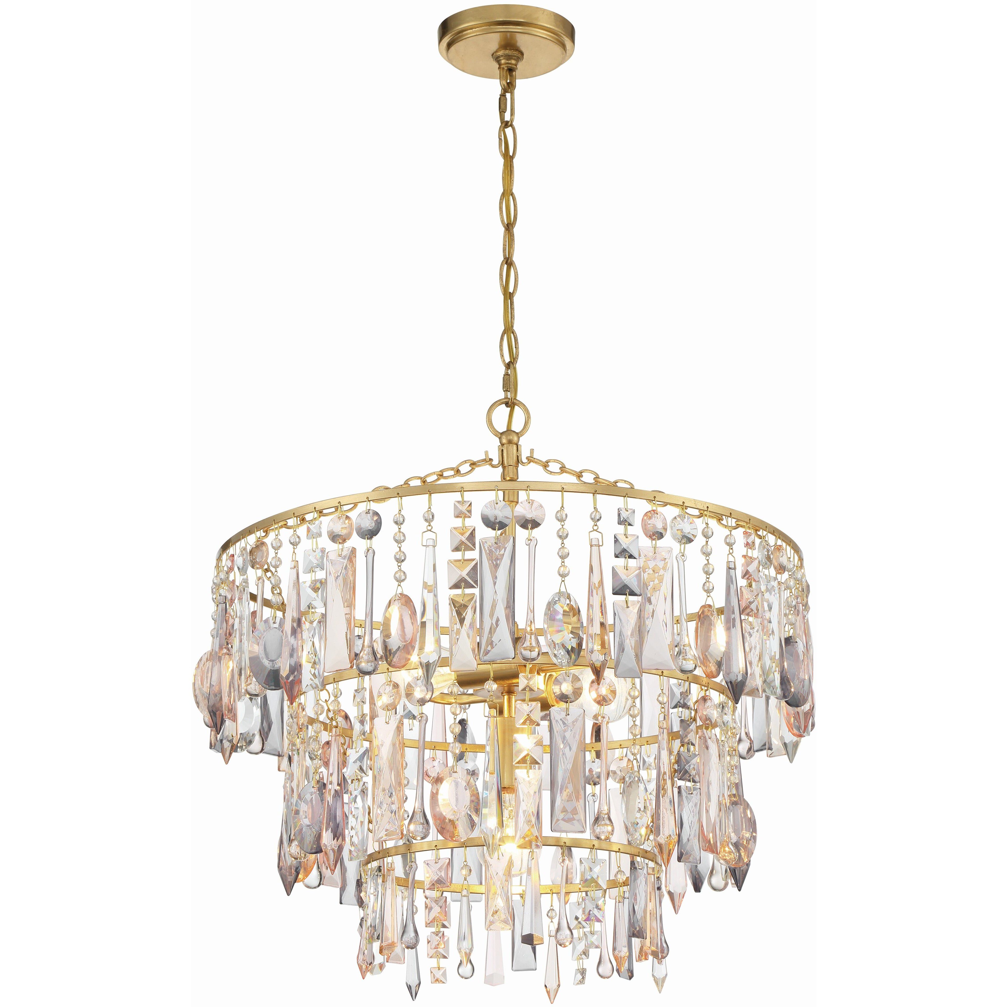 Elsa 3 Light 20 inch Antique Gold Chandelier Ceiling Light