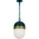 Capsule 1 Light 8 inch Matte Black and Textured Gold Outdoor Pendant
