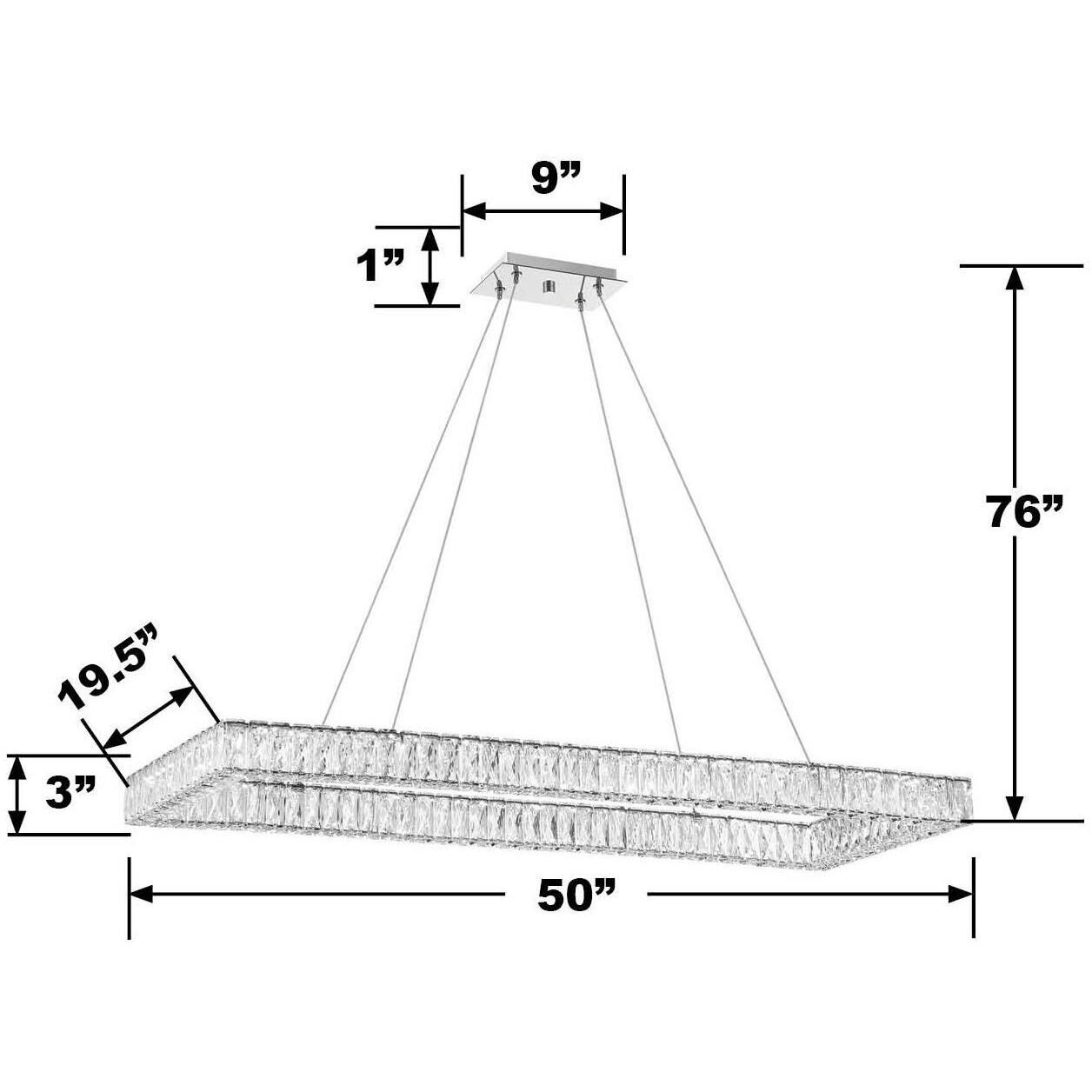 Kinsley 1 Light 50 inch Polished Chrome Chandelier Ceiling Light