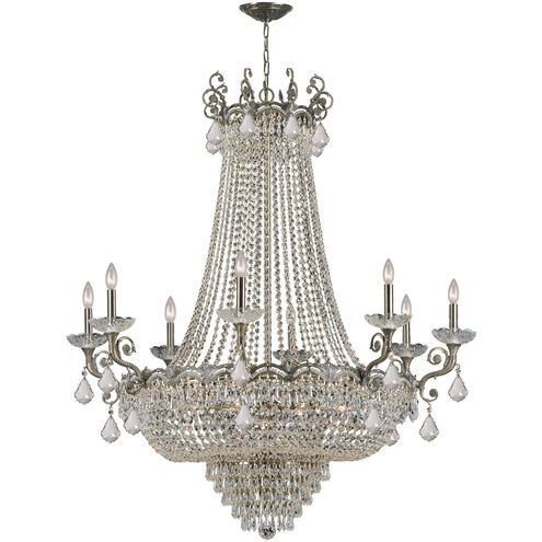 Majestic 20 Light 46 inch Historic Brass Chandelier Ceiling Light in Clear Hand Cut