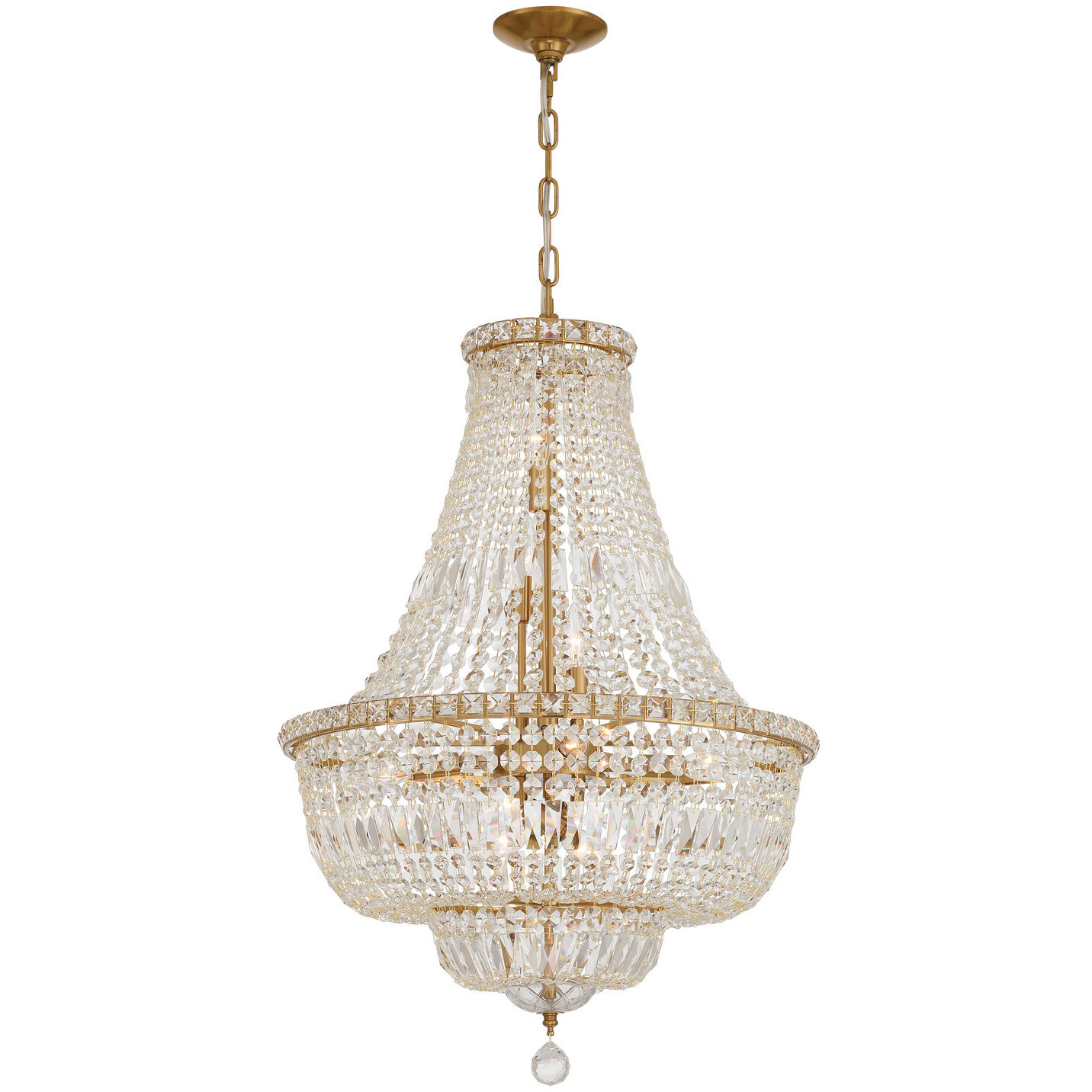 Roslyn 9 Light 22 inch Aged Brass Chandelier Ceiling Light