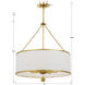 Broche 8 Light 29 inch Antique Gold Chandelier Ceiling Light
