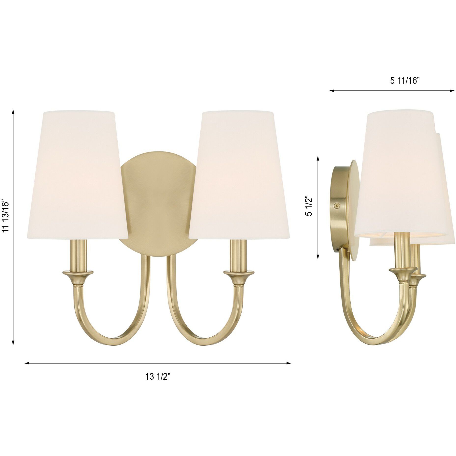 Payton Bath Wall Light in Vibrant Gold