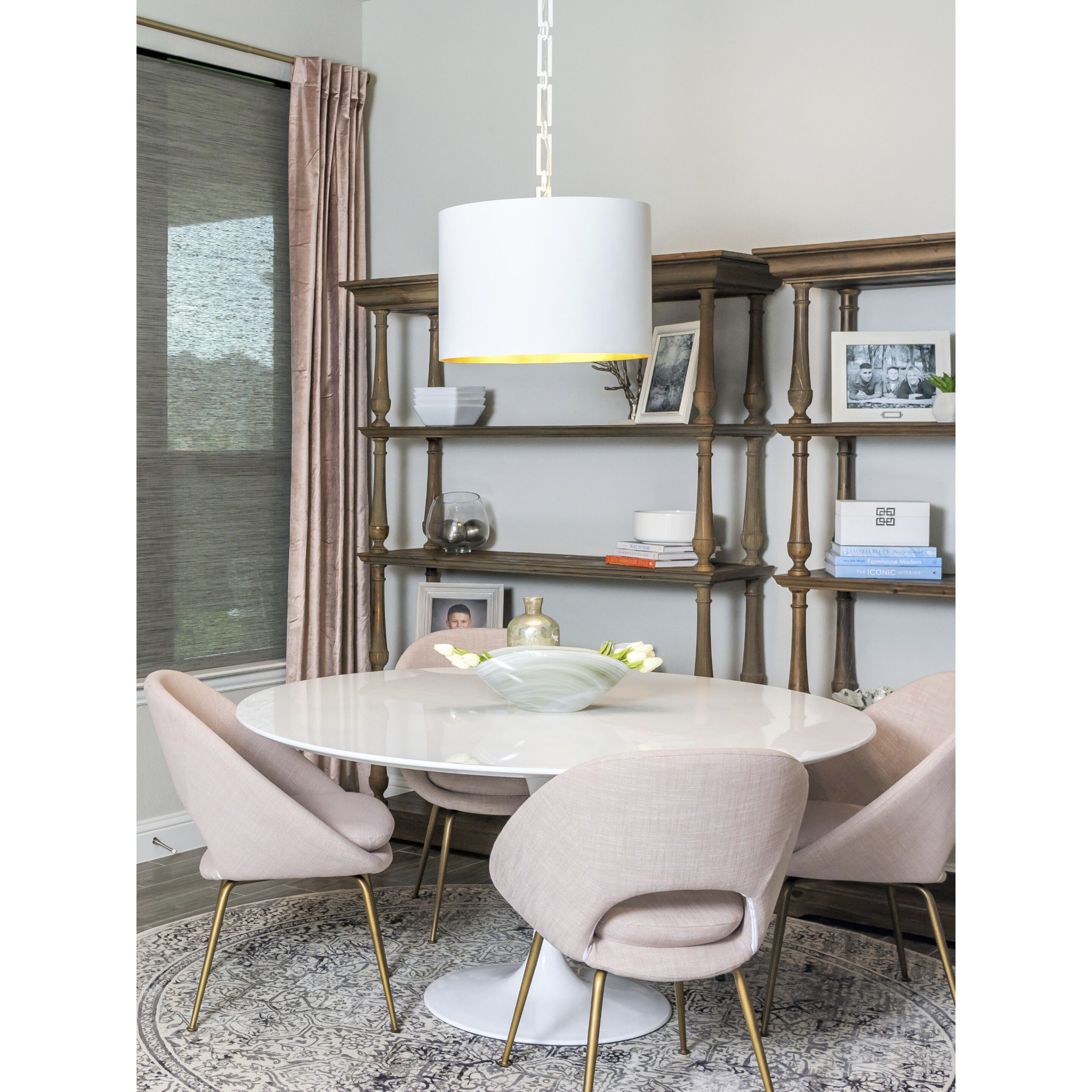 Alston 6 Light 20 inch Matte White/Antique Gold Pendant Ceiling Light in Matte White and Antique Gold