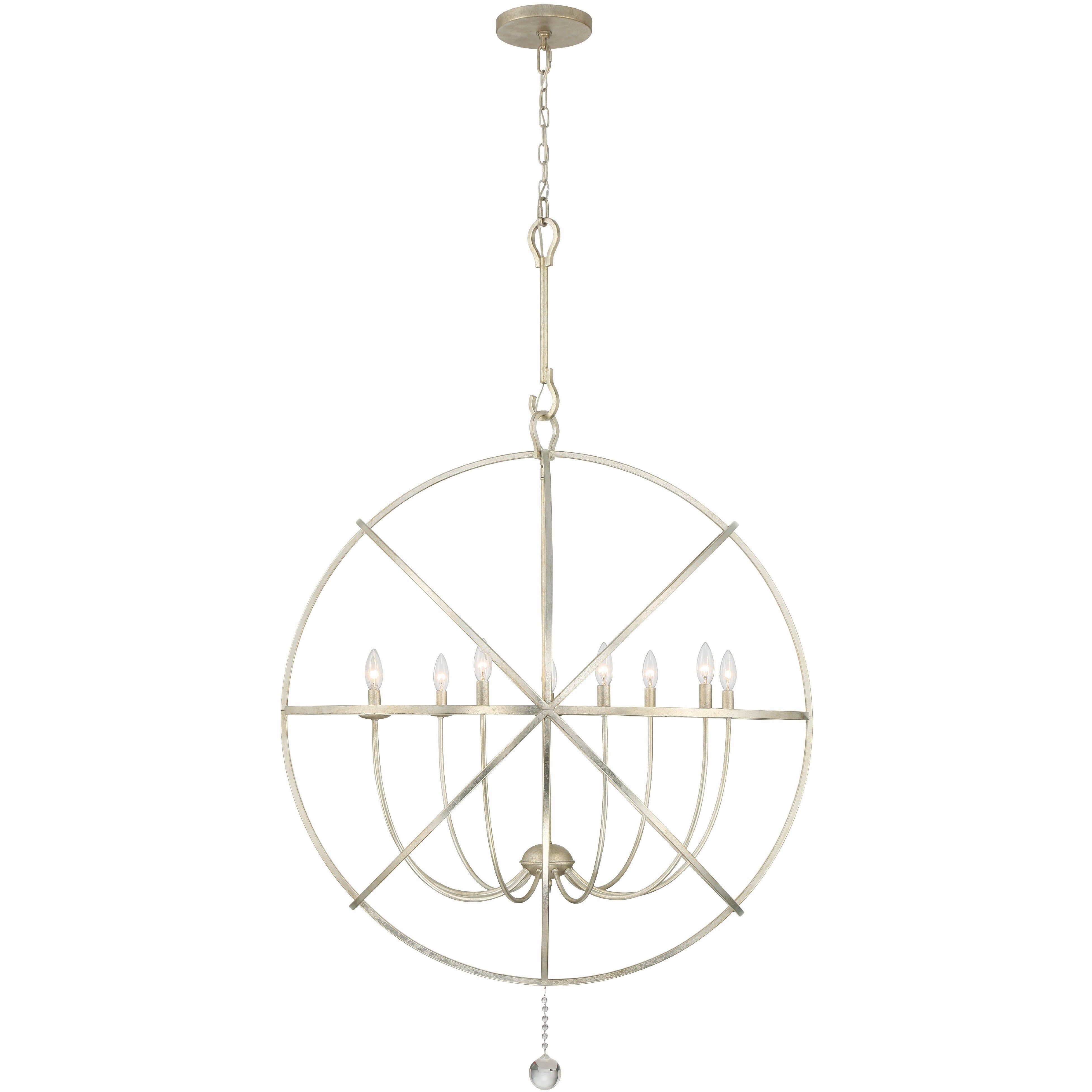 Solaris 9 Light 40 inch Olde Silver Chandelier Ceiling Light