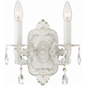 Paris Market 2 Light 10 inch Antique White Sconce Wall Light in Clear Hand Cut