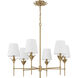Broche 6 Light 32 inch Antique Gold Chandelier Ceiling Light