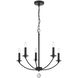 Mila 5 Light 23 inch Black Chandelier Ceiling Light