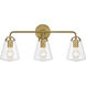 Voss 3 Light 25 inch Luxe Gold Bath Vanity Wall Light
