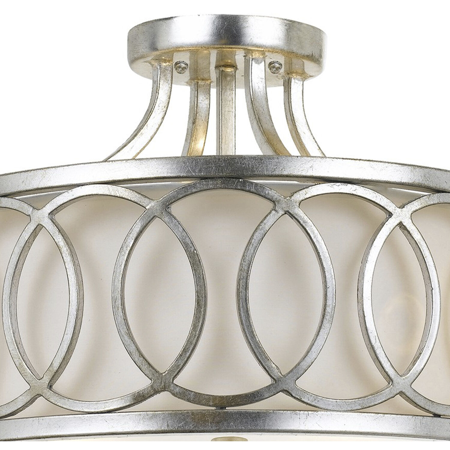 Graham 3 Light 15 inch Antique Silver Semi Flush Ceiling Light
