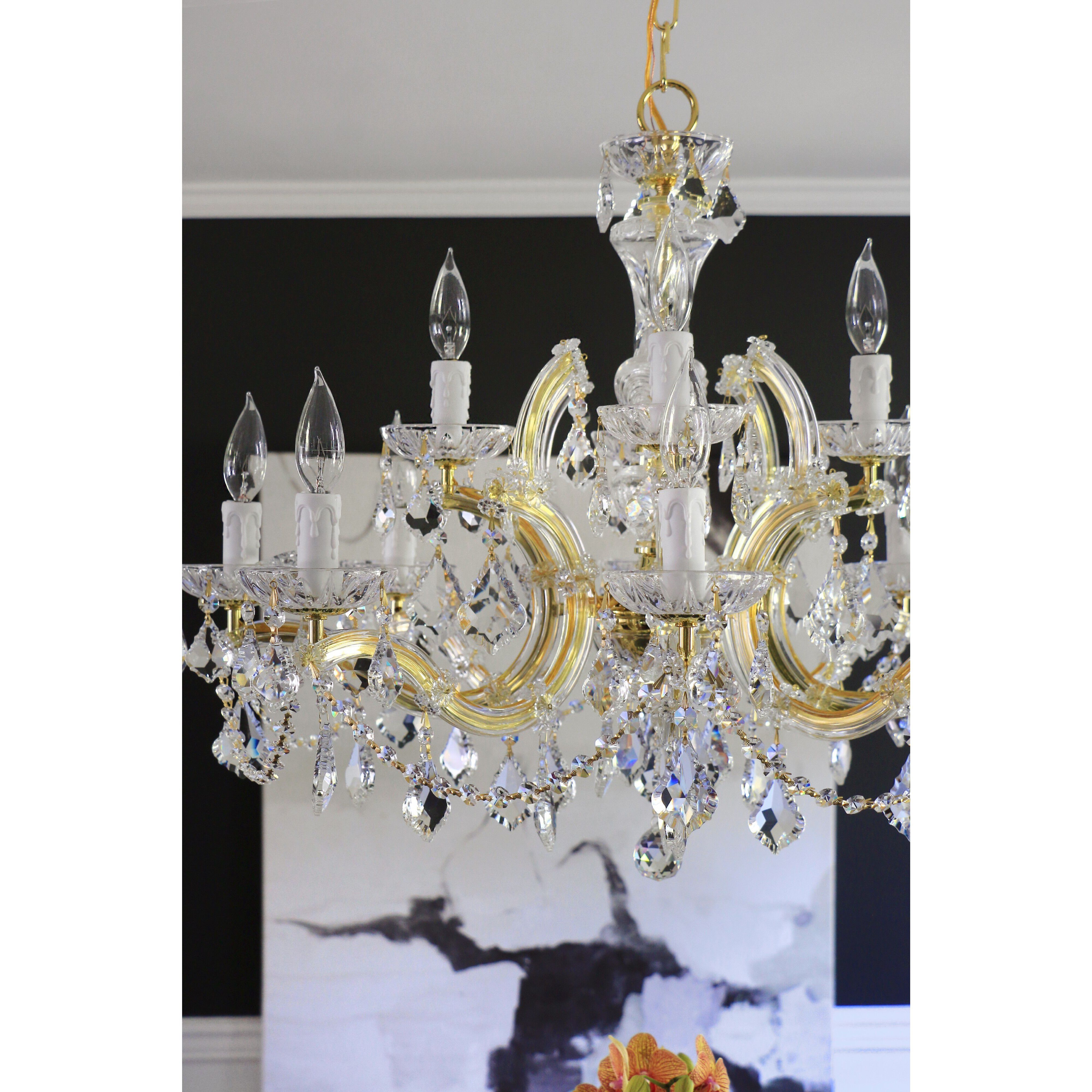 Maria Theresa 12 Light 29 inch Gold Chandelier Ceiling Light in Clear Hand Cut