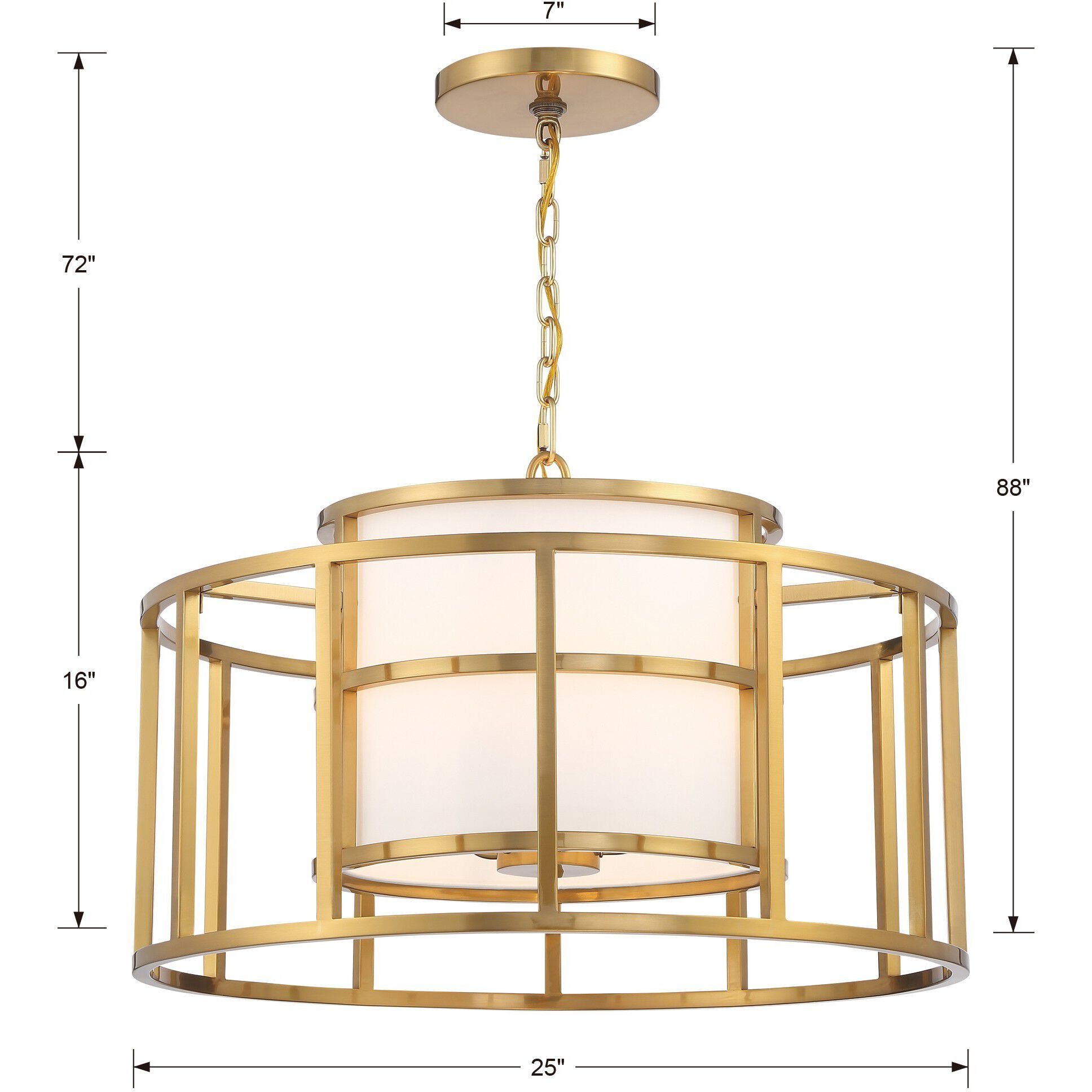 Hulton 5 Light 25 inch Luxe Gold Lantern Candelier Ceiling Light