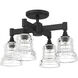 Gregory 4 Light 17.25 inch Matte Black Semi Flush Ceiling Light