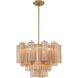 Addis 6 Light 19.75 inch Aged Brass Chandelier Ceiling Light in Tronchi Glass Amber