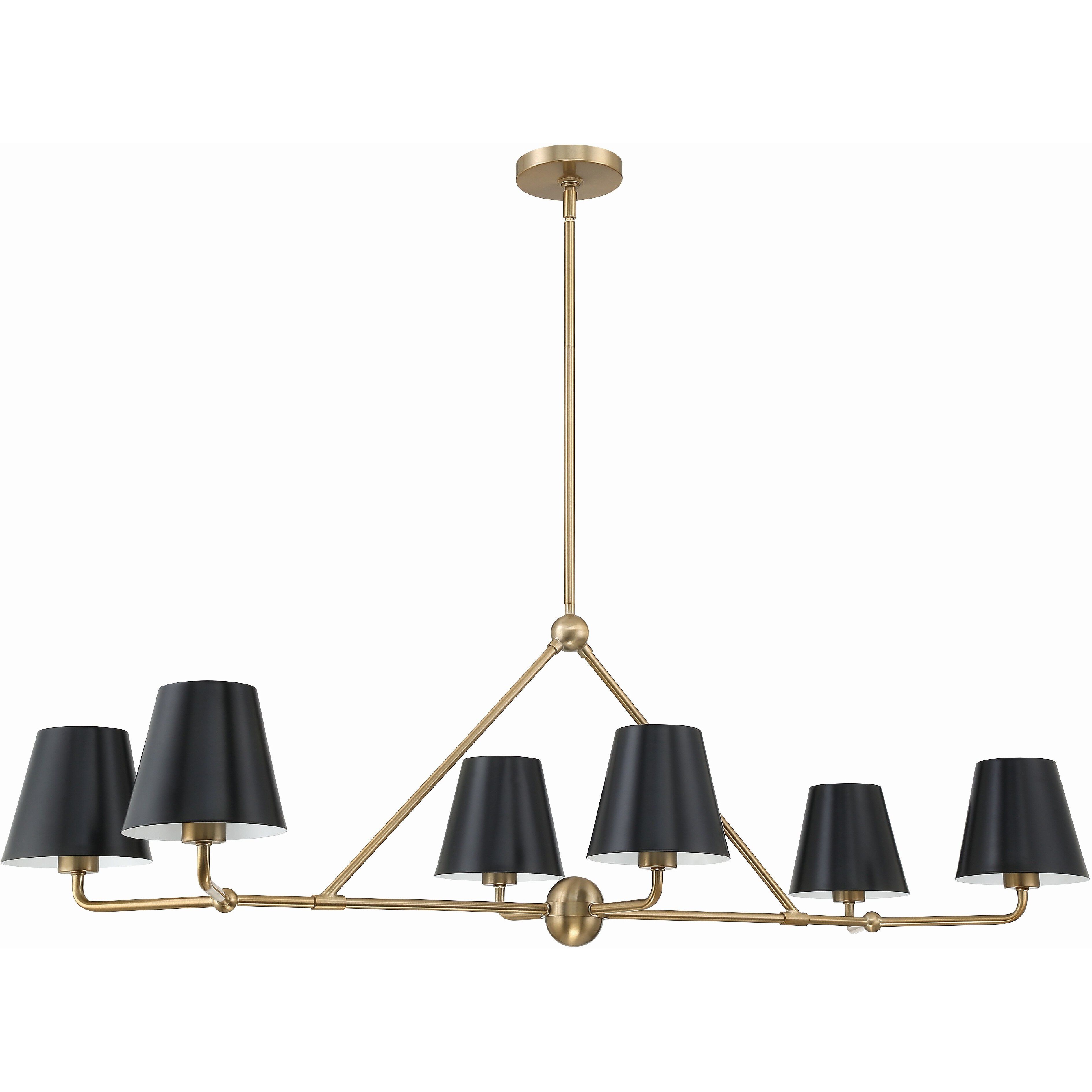 Xavier 6 Light 46 inch Vibrant Gold Linear Chandelier Ceiling Light