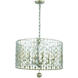 Layla 6 Light 24 inch Antique Silver Chandelier Ceiling Light