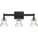 Gregory 3 Light 23.75 inch Matte Black Bath Vanity Wall Light