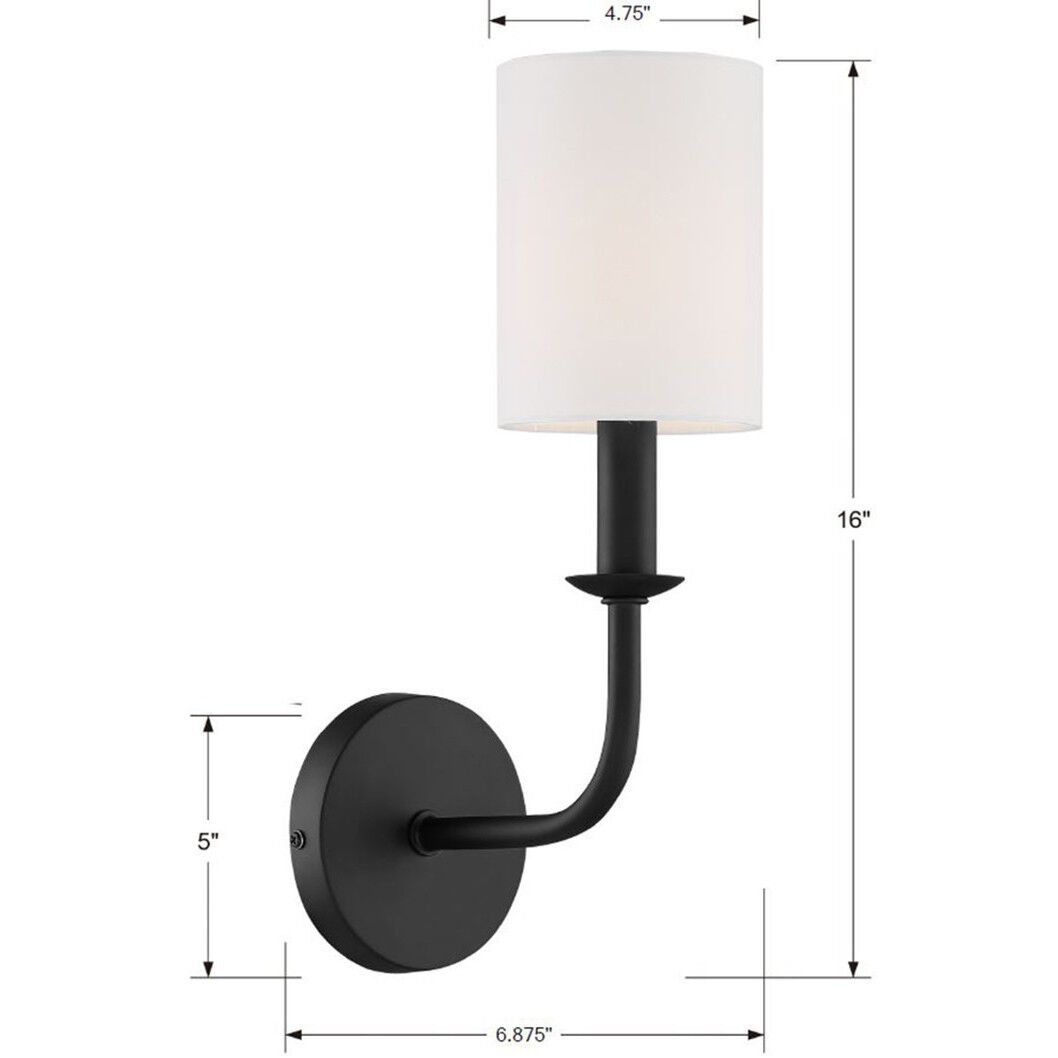 Bailey Sconce Wall Light in Matte Black