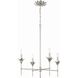 Broche 4 Light 28 inch Antique Silver Chandelier Ceiling Light