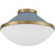 Xander 2 Light 16.25 inch Vibrant Gold and Blue Flush Mount Ceiling Light
