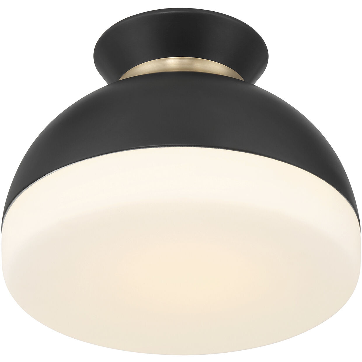 Gidget 1 Light 10.25 inch Matte Black and Vibrant Gold Flush Mount Ceiling Light