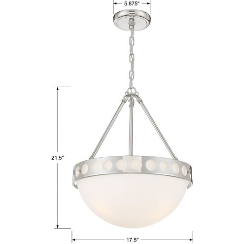 Kirby 3 Light 17.5 inch Polished Nickel Chandelier Ceiling Light