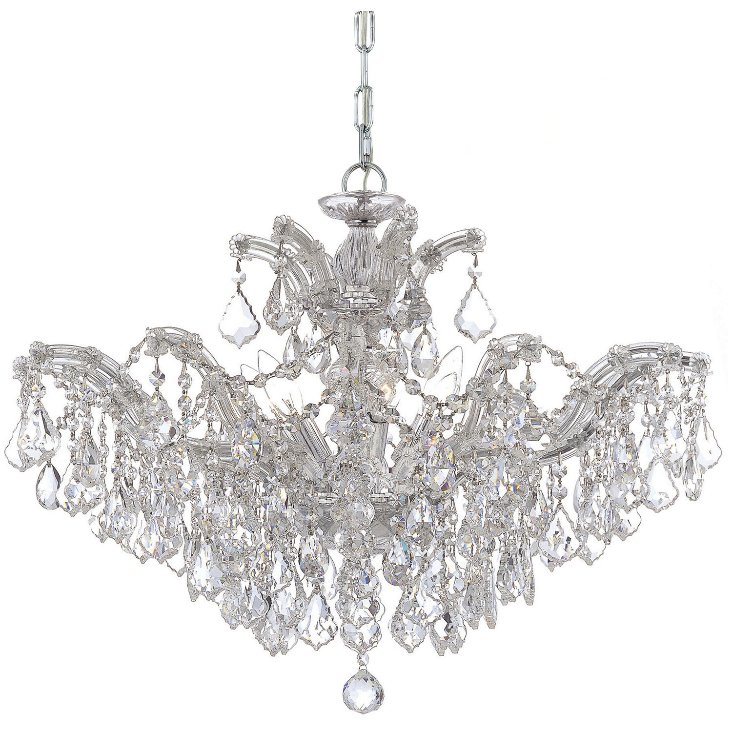 Maria Theresa 6 Light 29 inch Polished Chrome Chandelier Ceiling Light in Clear Hand Cut