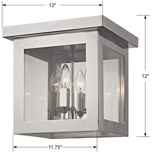 Hurley 4 Light 11.75 inch Polished Nickel Flush Ceiling Light