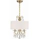 Othello 3 Light 14 inch Vibrant Gold Mini Chandelier Ceiling Light in Clear Swarovski Strass