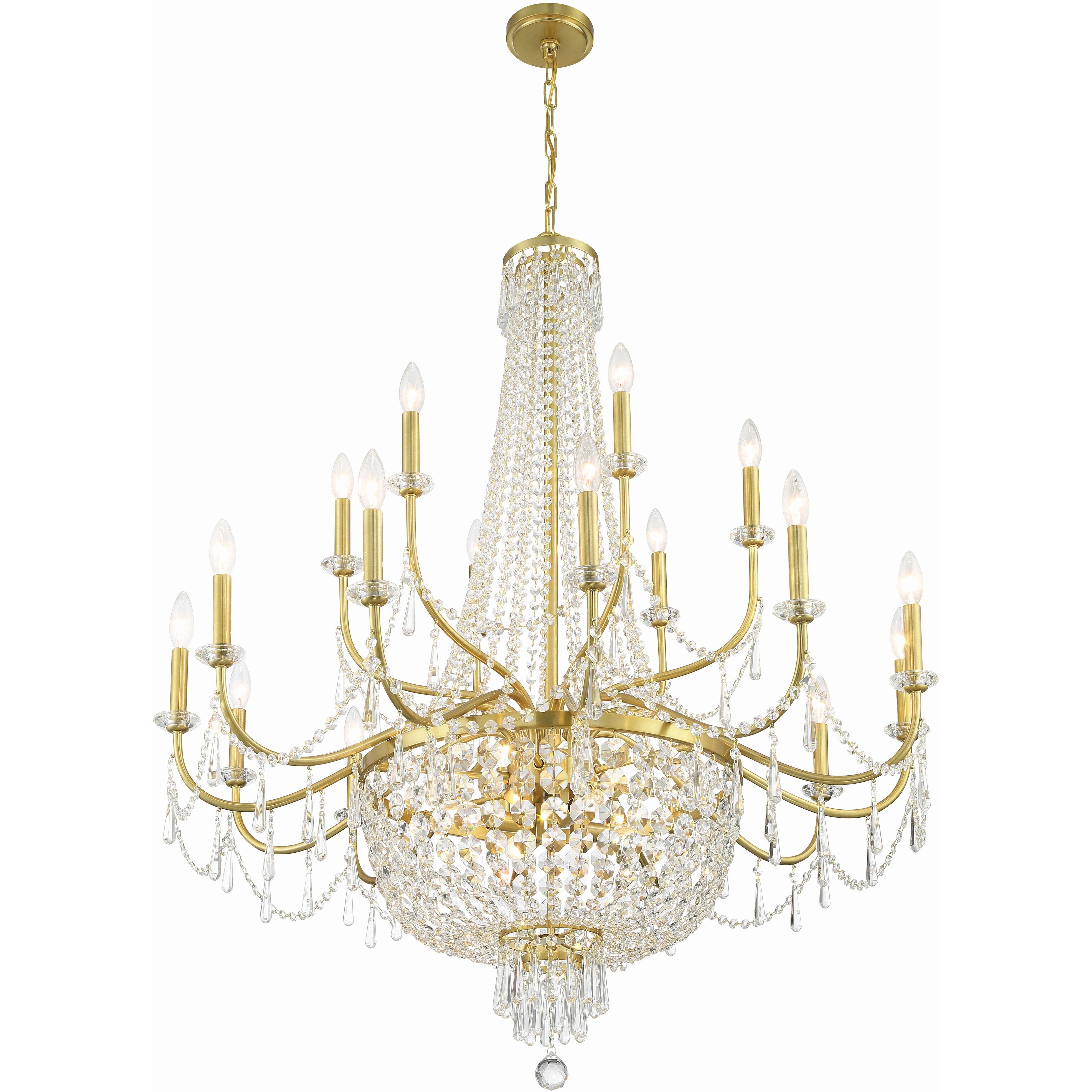 Haywood 22 Light 40 inch Aged Brass Chandelier Ceiling Light
