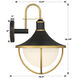 Atlas 1 Light 18.75 inch Matte Black and Textured Gold Outdoor Sconce