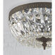 Waltham 3 Light 12 inch English Bronze Flush Ceiling Light in Clear Hand Cut