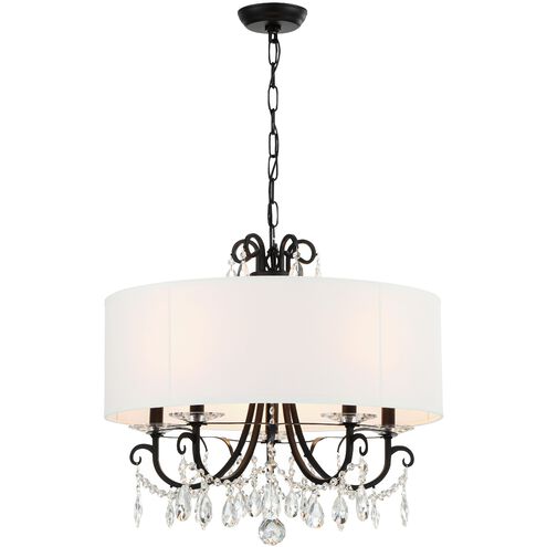 Othello 5 Light 24 inch Matte Black Chandelier Ceiling Light in Clear Hand Cut