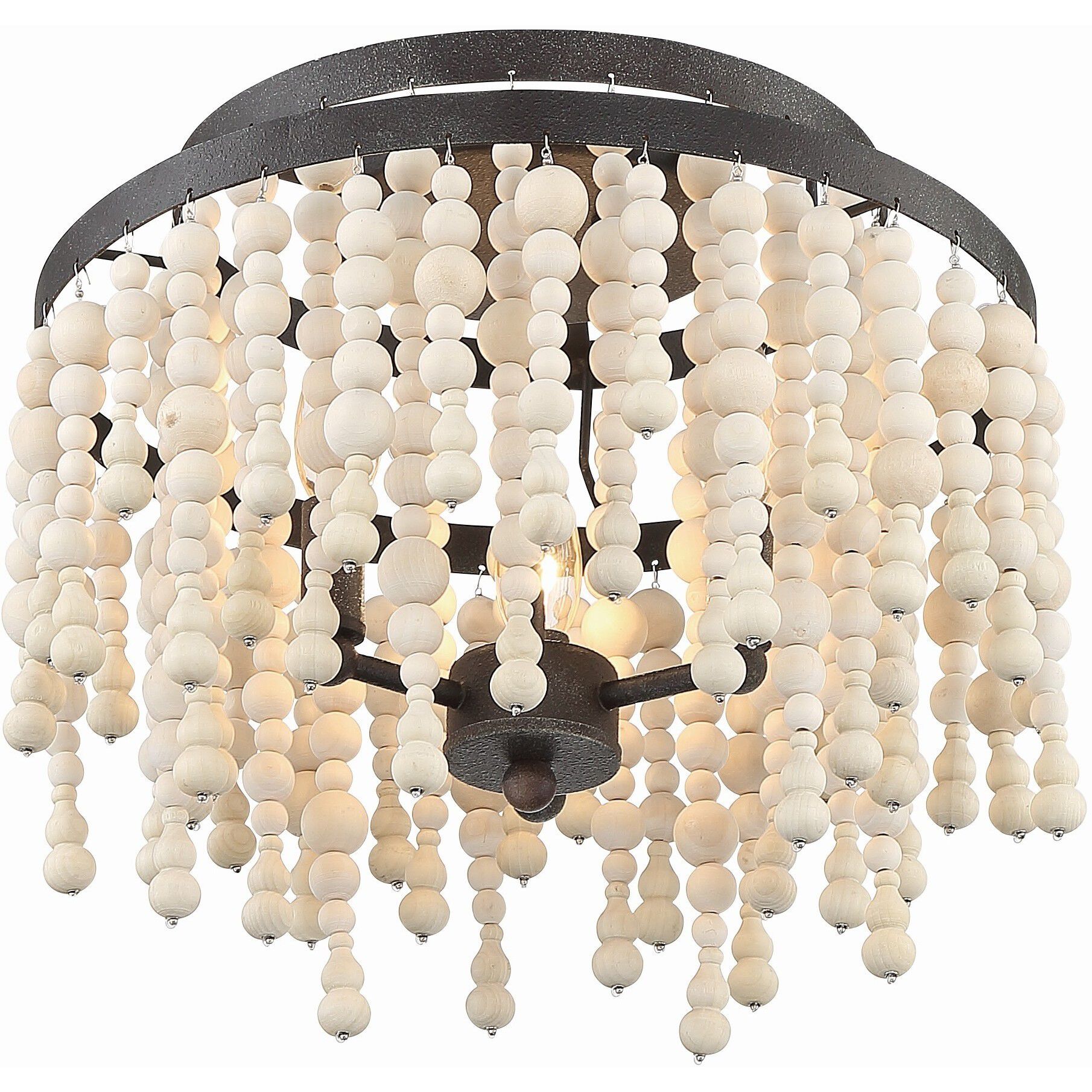 Poppy 3 Light 15 inch Forged Bronze Semi Flush Ceiling Light