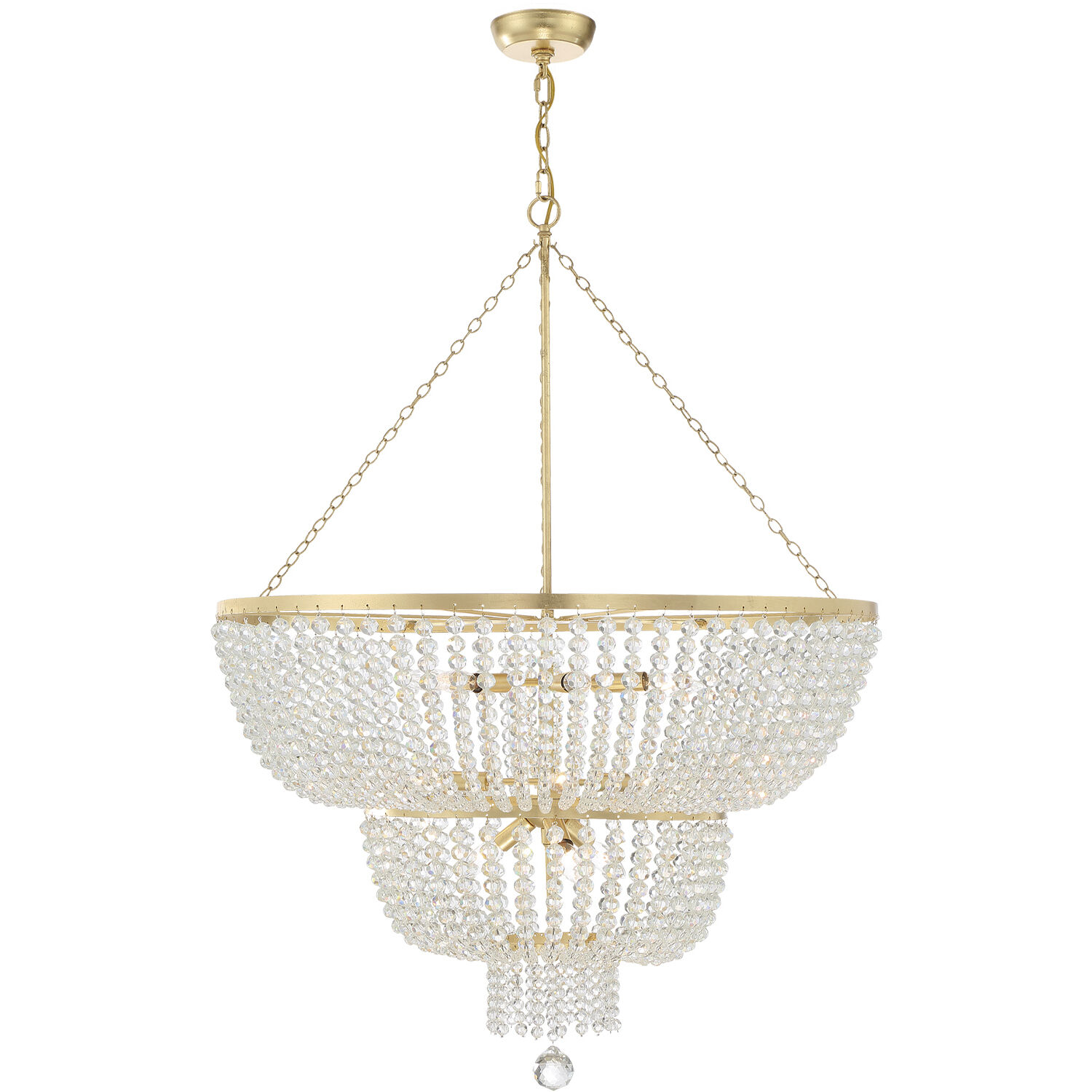 Rylee 12 Light 32 inch Antique Gold Chandelier Ceiling Light