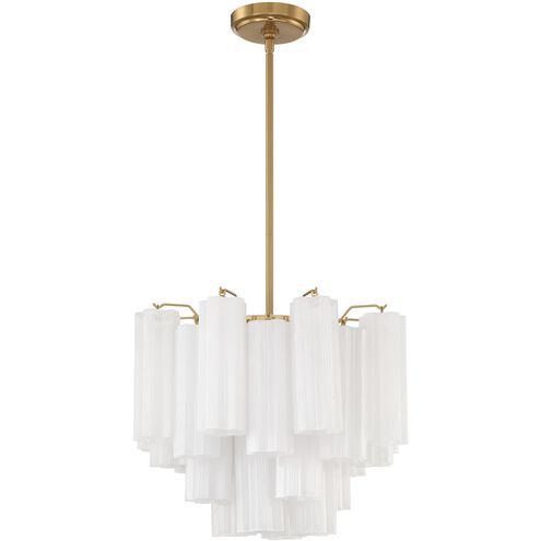 Addis 4 Light 17.75 inch Aged Brass Chandelier Ceiling Light in White