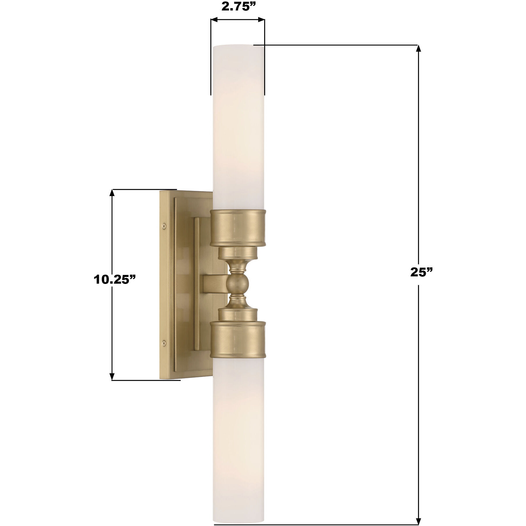 Wilcox Bath Wall Light in Aged Brass
