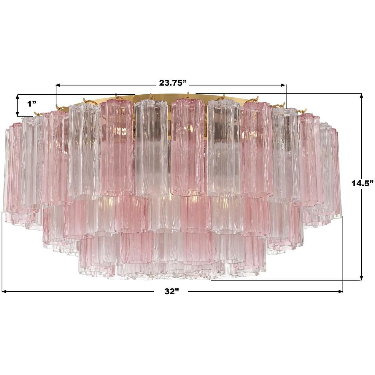 Addis 16 Light 32 inch Aged Brass Flush Ceiling Light in Spring