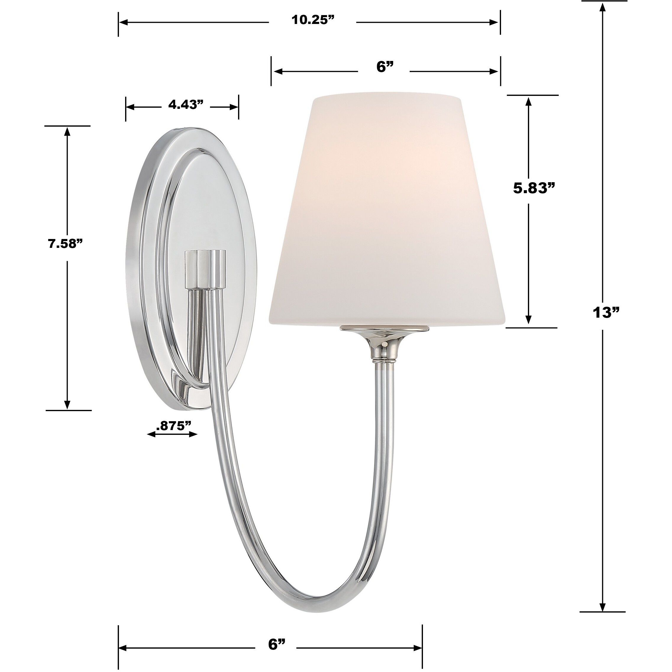 Juno 1 Light 6 inch Polished Nickel Sconce Wall Light