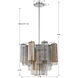 Addis 4 Light 17.75 inch Polished Chrome Chandelier Ceiling Light in Tronchi Glass Autumn