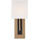 Brent Bath Sconce Wall Light in Vibrant Gold and Black Forged