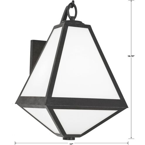 Glacier 2 Light 16.75 inch Black Charcoal Outdoor Sconce in White
