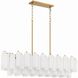 Addis 14 Light 51.75 inch Aged Brass Chandelier Ceiling Light in Tronchi Glass White