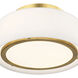 Fulton 2 Light 12 inch Antique Gold Semi Flush Ceiling Light
