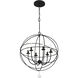 Solaris 6 Light 28.5 inch Black Chandelier Ceiling Light