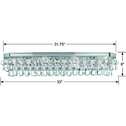 Calypso 8 Light 33 inch Polished Chrome Bathroom Vanity Light Wall Light